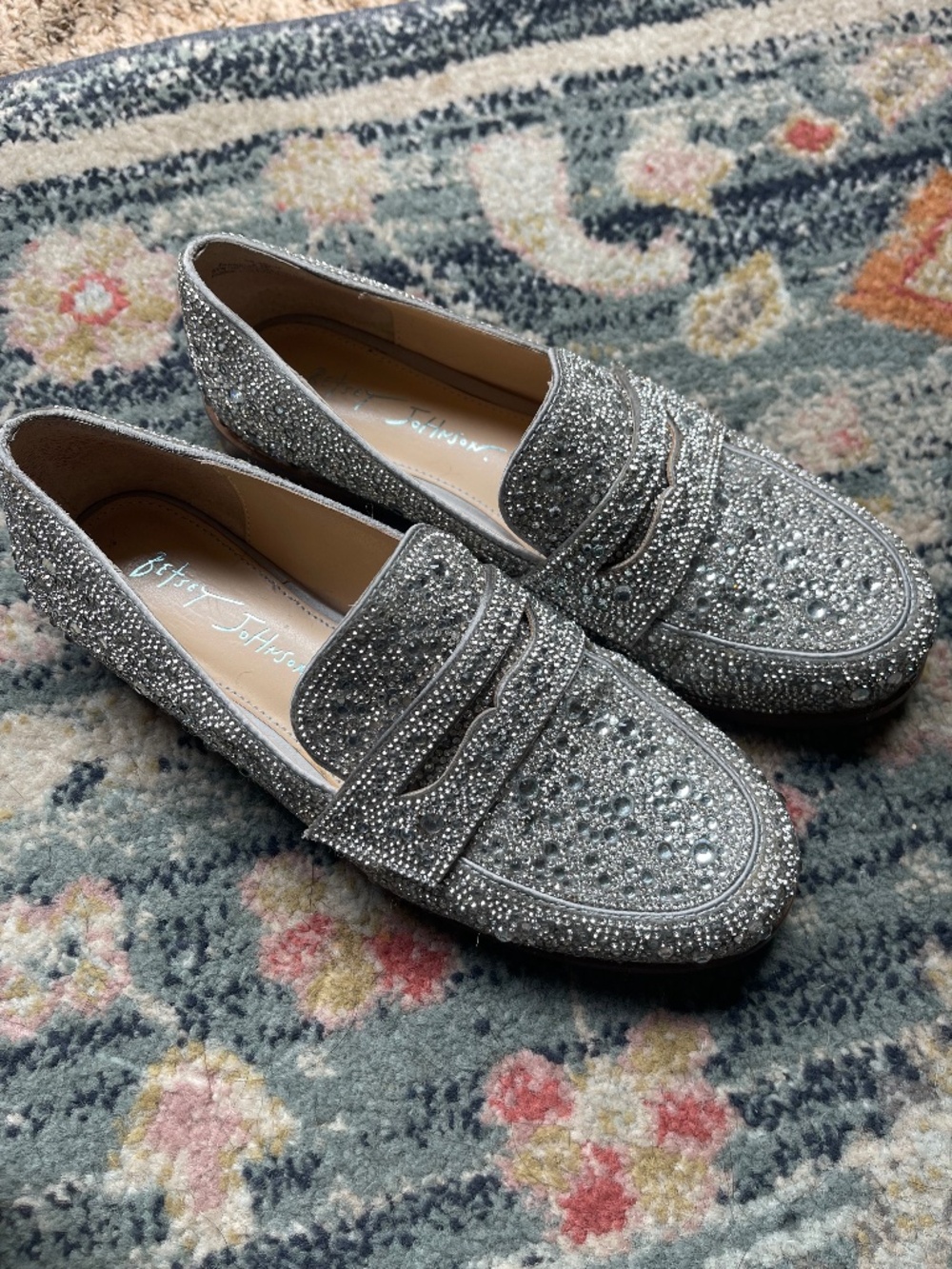 Betsey Johnson Aron Loafer Rhinestone 6.5